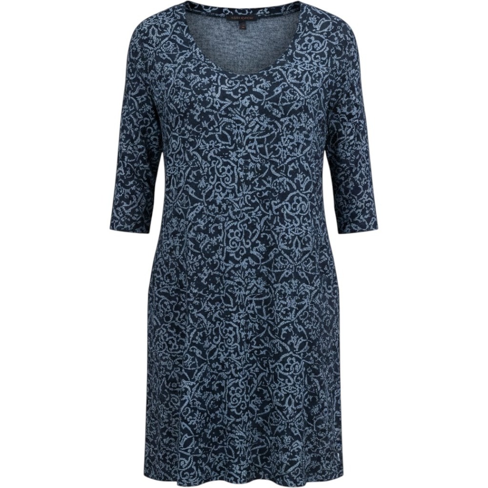 Fresh Produce Garden Delight Boca Dress Blue Cotton 3/4 Sleeve Large NWT USA